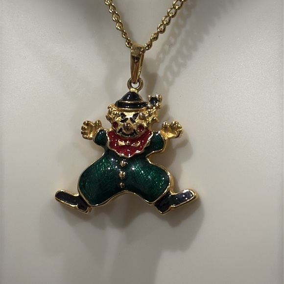 Cellini Gold Clown Necklace - Picture 4 of 9